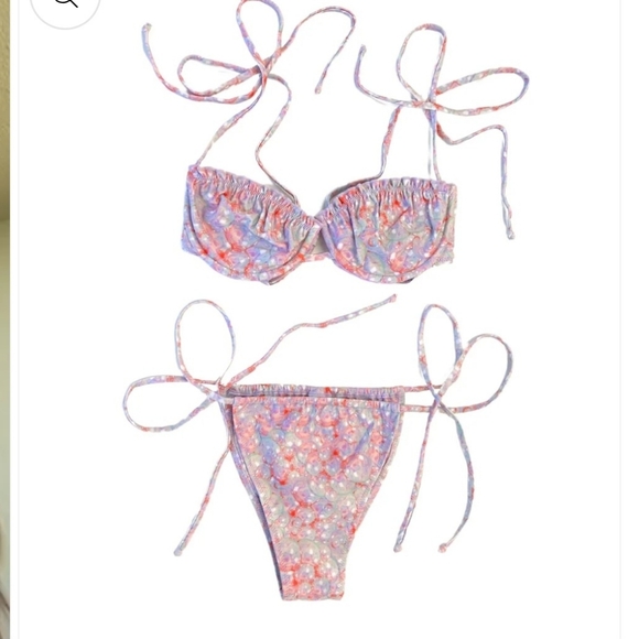 Strawberry Milk Mob Pink and Purple Tie-Dye Bikini Set - Picture 6 of 9